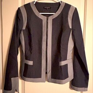 Mario Serrani Dark Light Gray Zipper Blazer Jacket